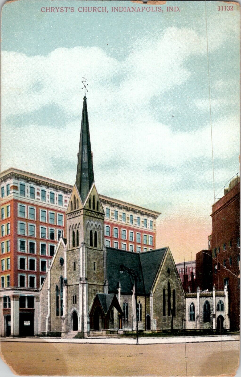 Christ Church Indianapolis Cathedral  Vintage Postcard spc3