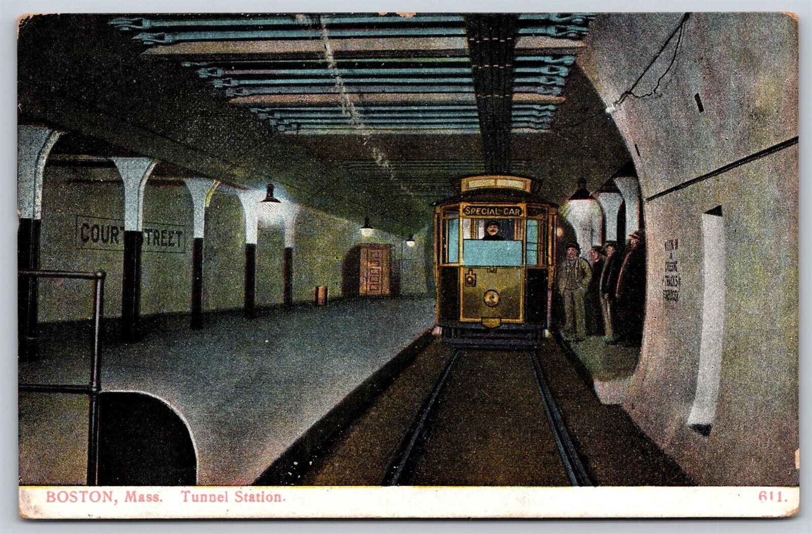 Postcard Boston MA Tunnel Station 1909 S103