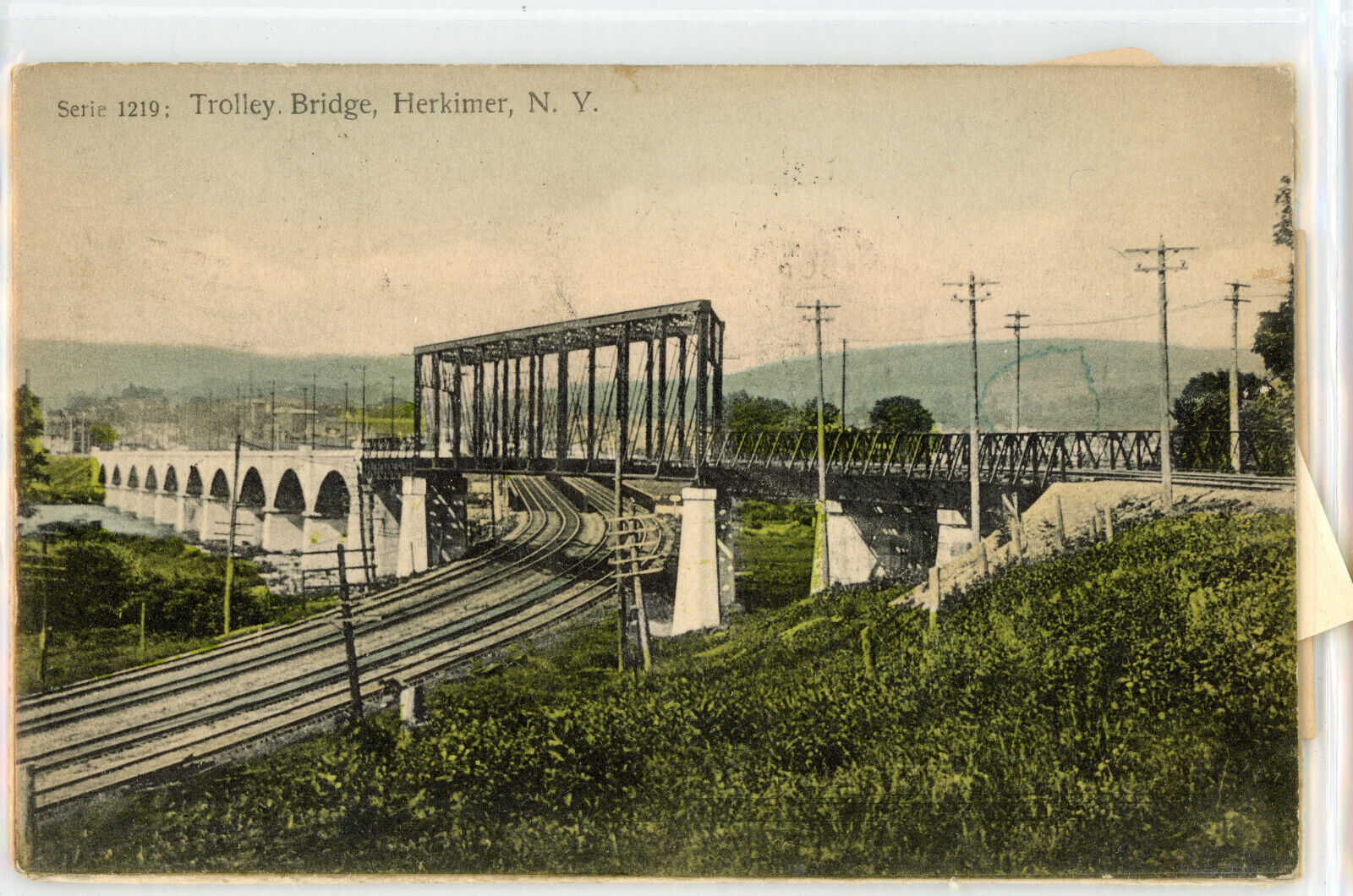 Trolley, Bridge, other views of Herkimer, NY, ca. 1910 postcard