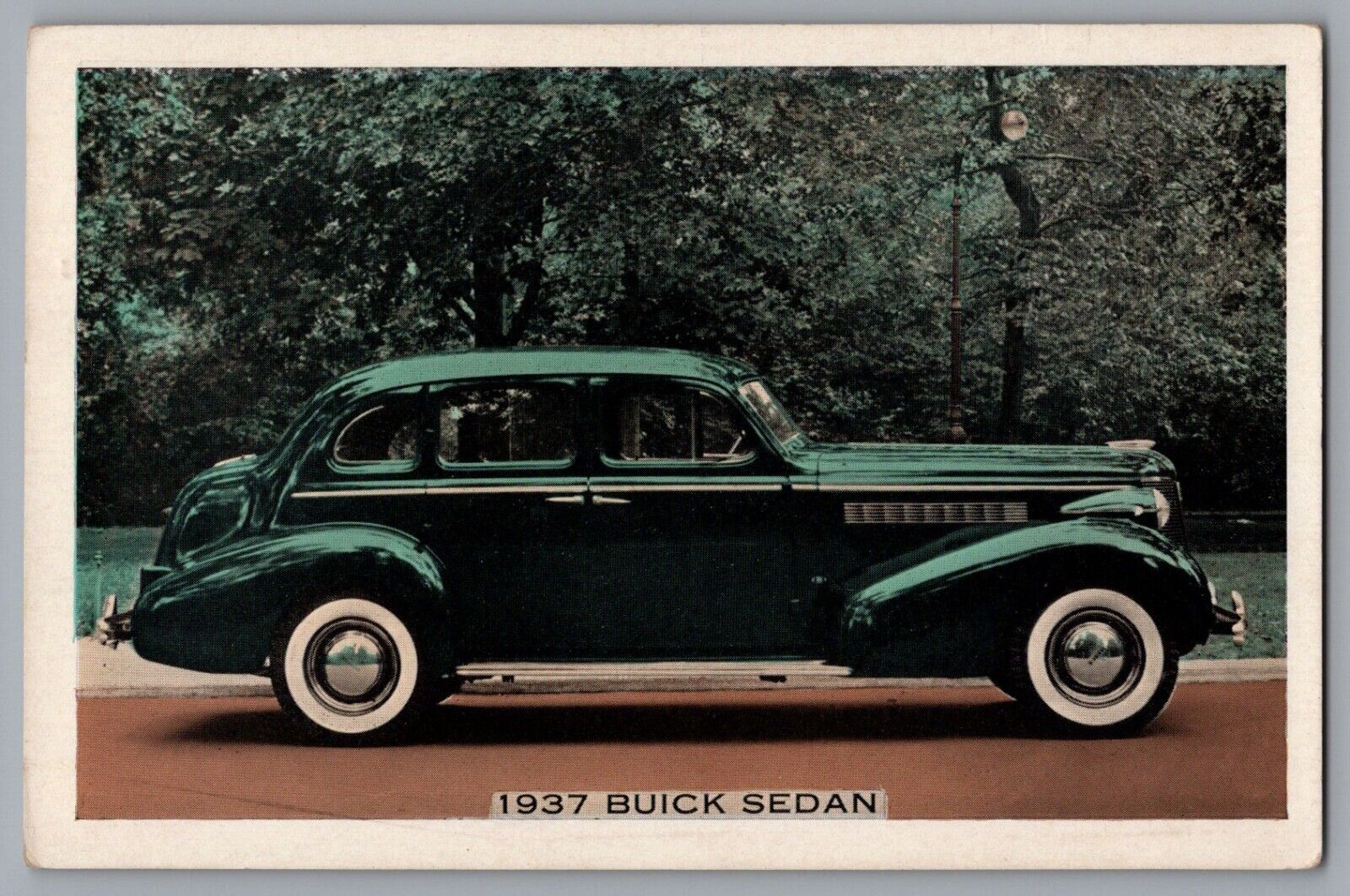 Postcard 1937 Buick Sedan Advertising Lumitone A260