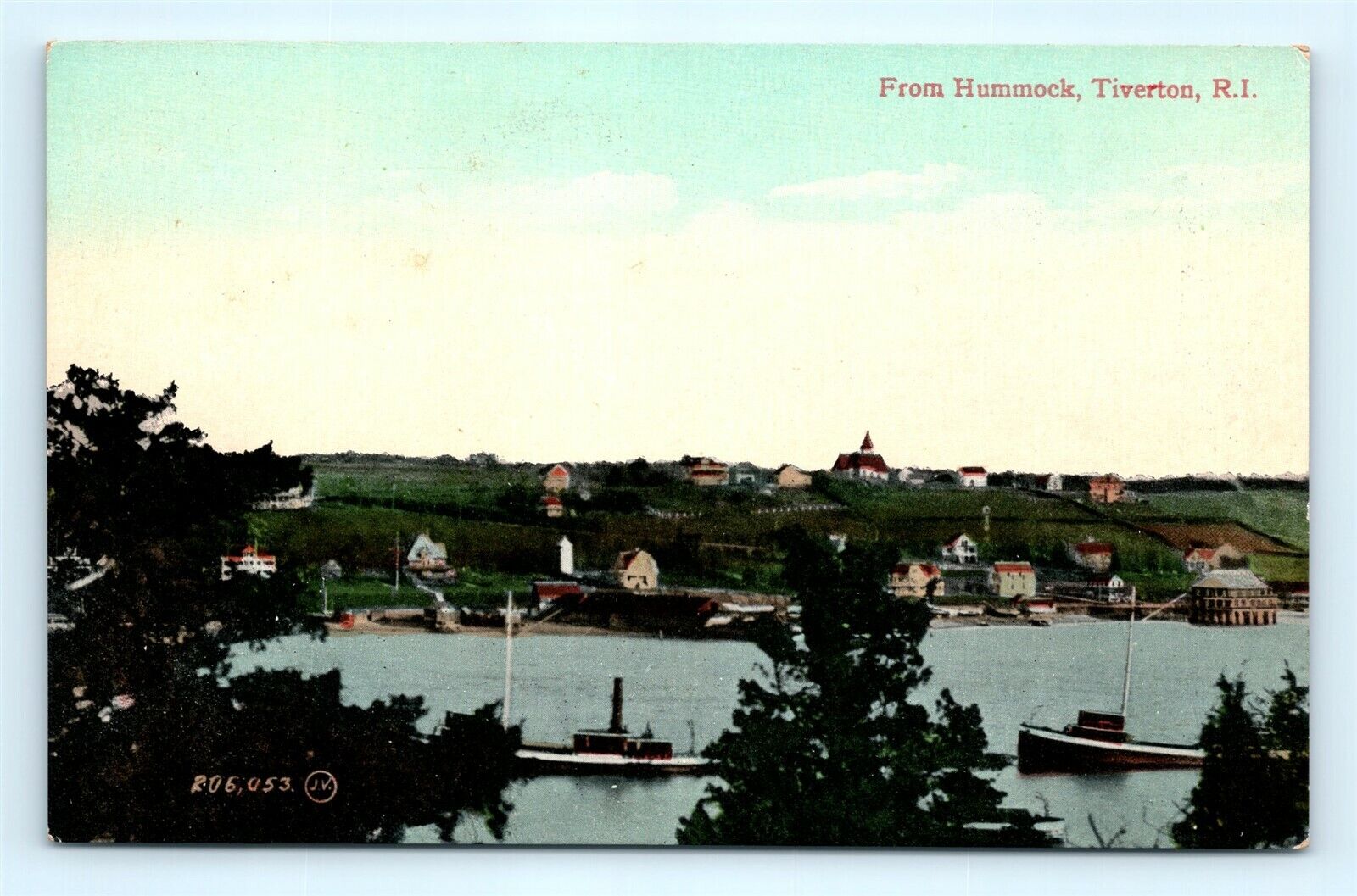 Postcard RI Tiverton View From Hummock c1913 View F23