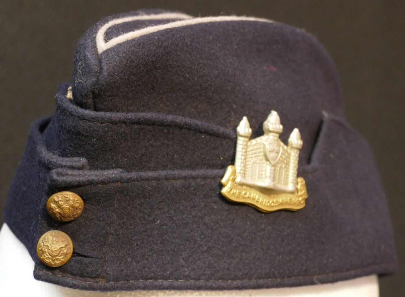 Original WWI WWII British Army Royal Cambridge Regiment Side Cap Hat WW1 England