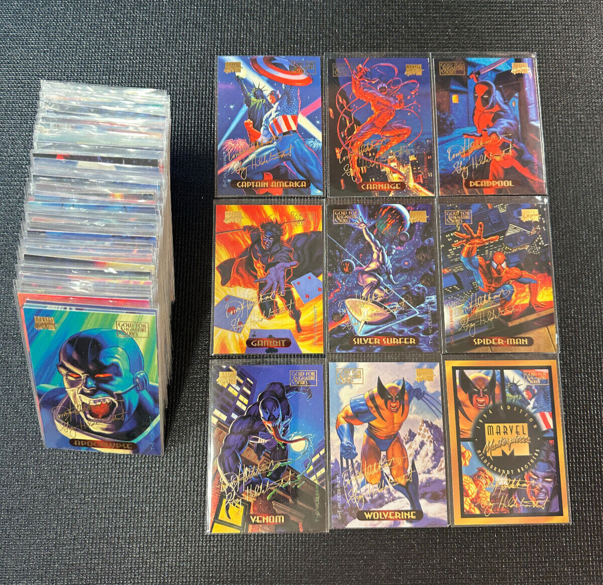 1994 Marvel Masterpieces - Gold Signature - Complete Card Set (140 Cards)