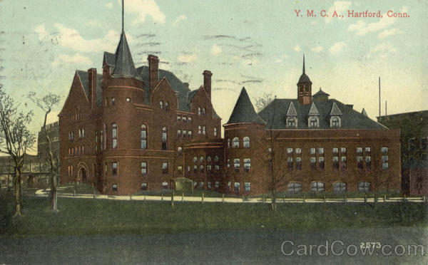 1909 Hartford,CT Y. M. C. A Connecticut Antique Postcard 1c stamp Vintage