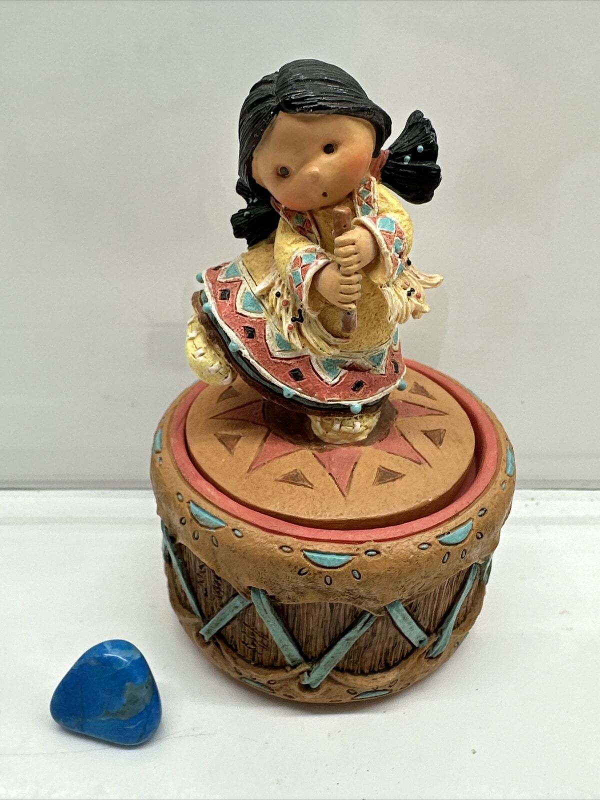Friends Of A Feather Native American Trinket Box Harmony 4” Enesco 1995 #171778