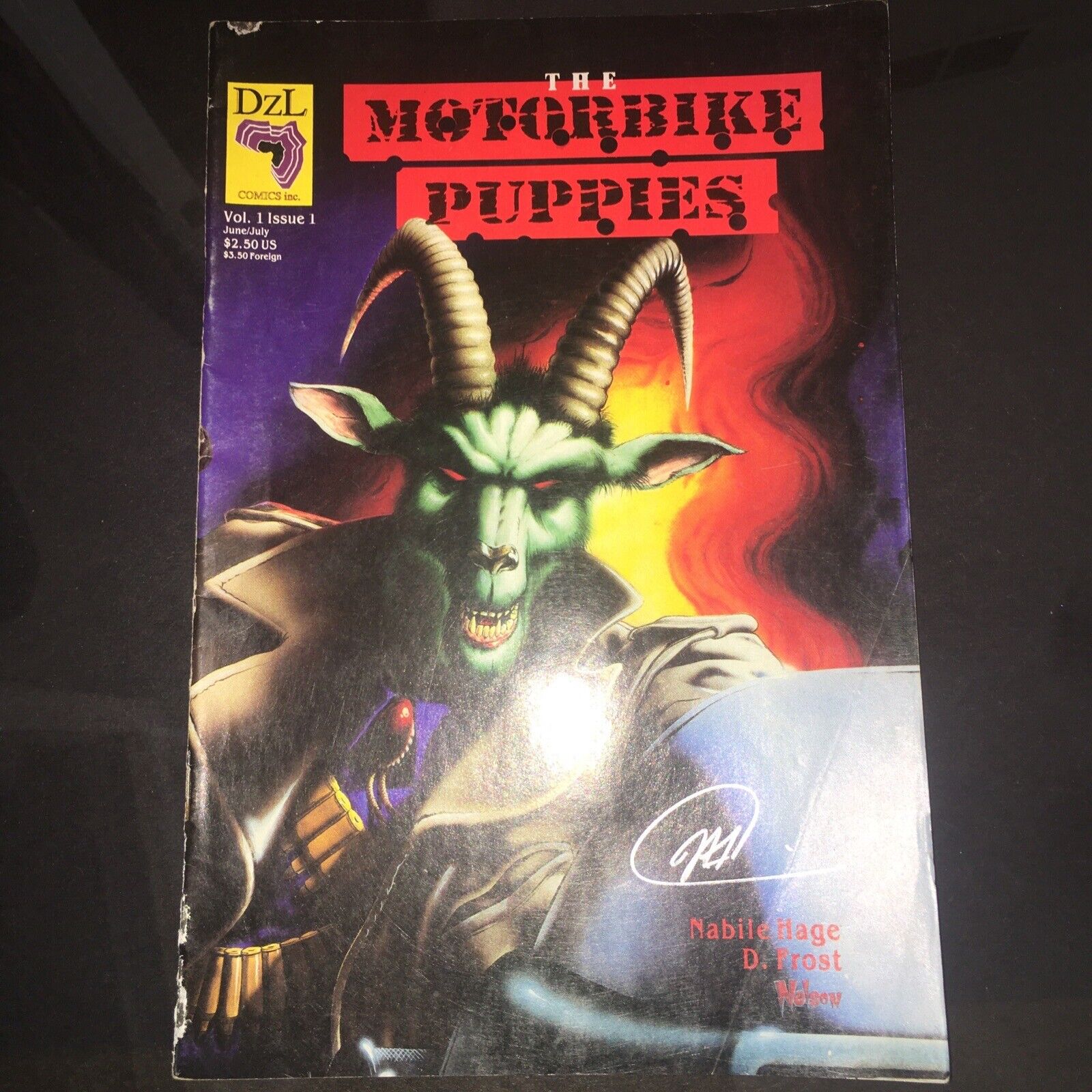 SIGNED ~ THE MOTORBIKE PUPPIES #1 SIGNED- NABILE HAGE 1st printing ,1992
