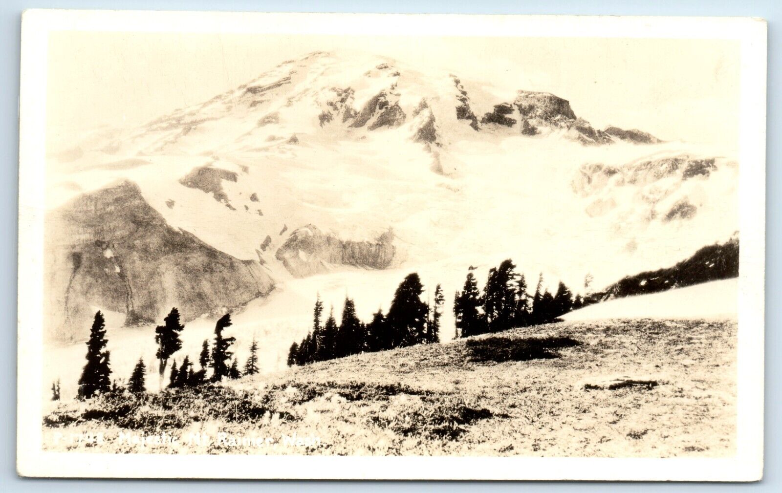 Postcard Majestic Mt Rainier, Washington RPPC F110