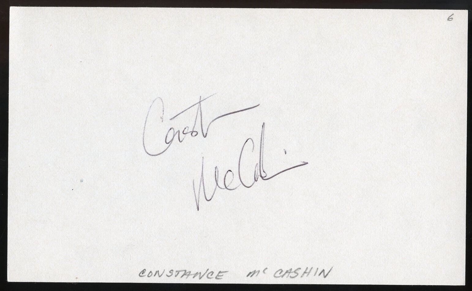 Constance McCashin signed autograph 3x5 Cut American Actress on Knots Landing