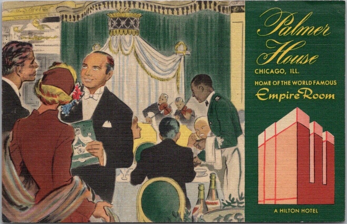 1953 CHICAGO Illinois Postcard PALMER HOUSE HOTEL \