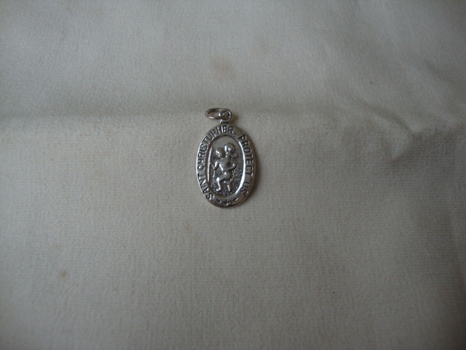 Vintage \'SAINT CHRISTOPHER - PROTECT US\' Sterling Silver  Medallion/Pendant