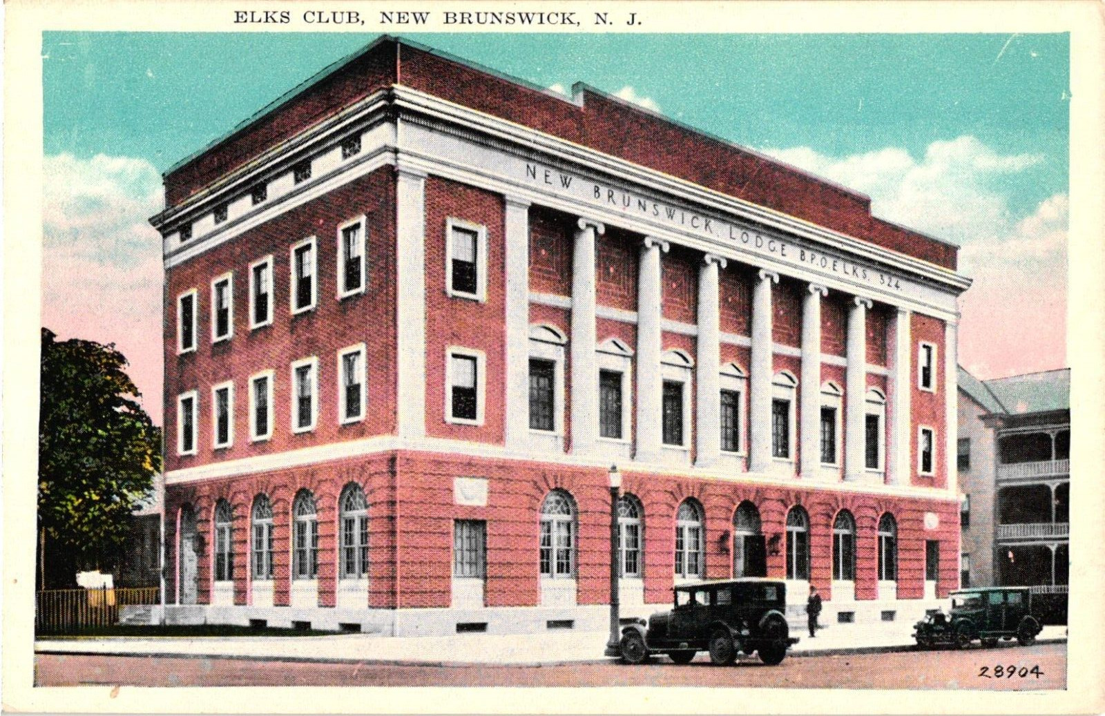 Postcard Elks Club New Brunswick New Jersey