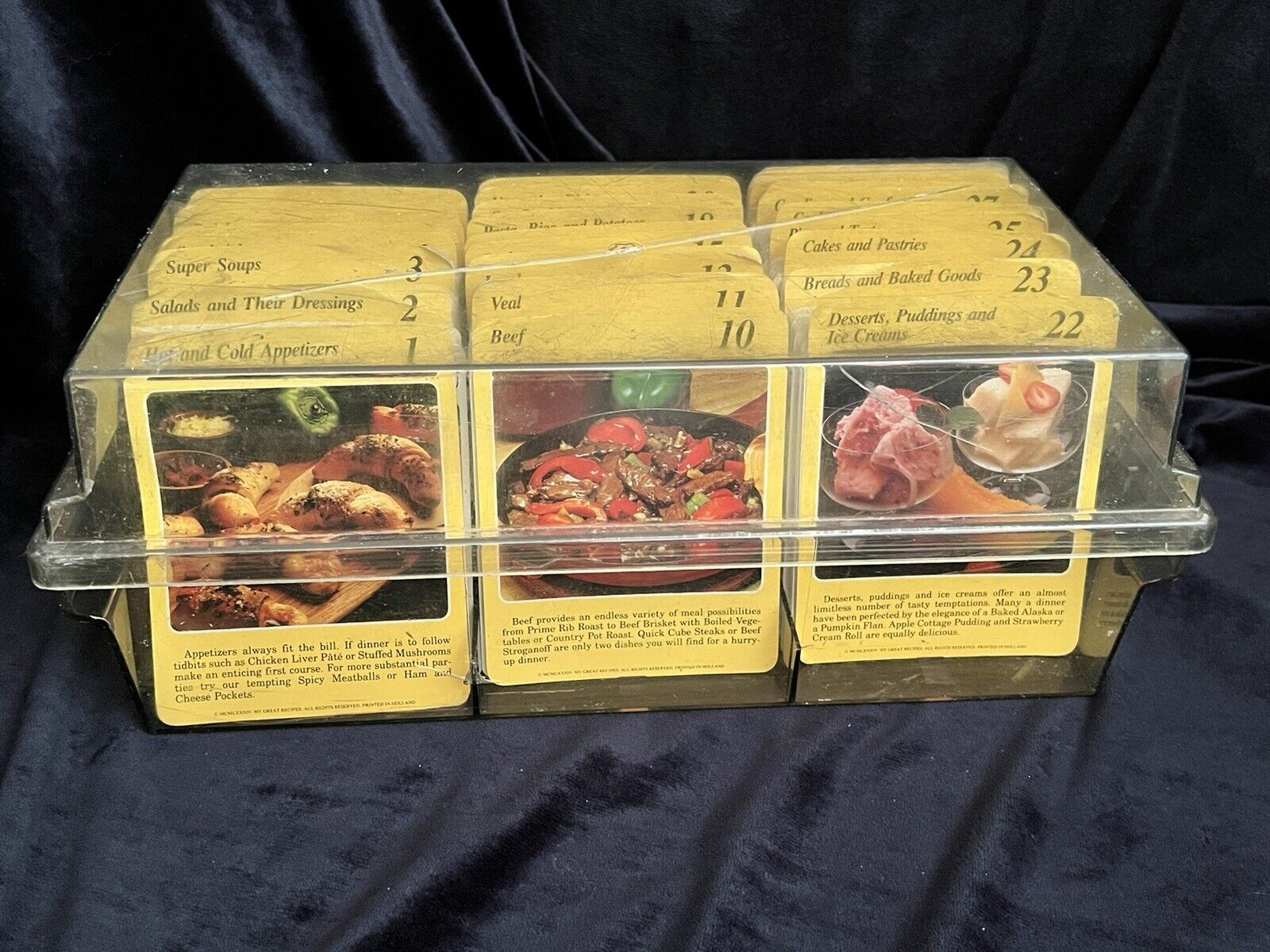 Vintage 1984 My Great Recipes Cookbook Recipe Card with Storage Box Case Kitchen