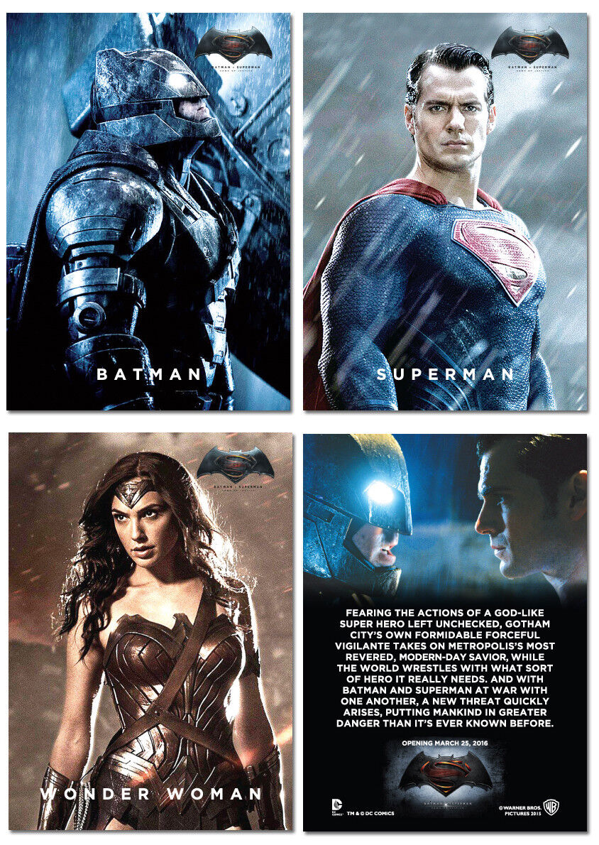 2015 NYCC Exclusive BATMAN V SUPERMAN Movie - 3 Card Promo Set