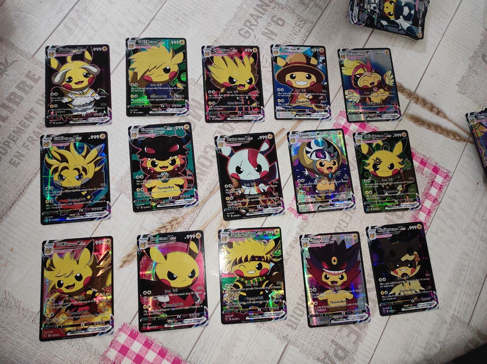 Custom Pikachu VS Manga/Pop Culture Card Lot 
