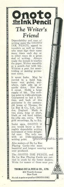 Onoto The Ink Pencil 1925 National Geographic Magazine Advertisement