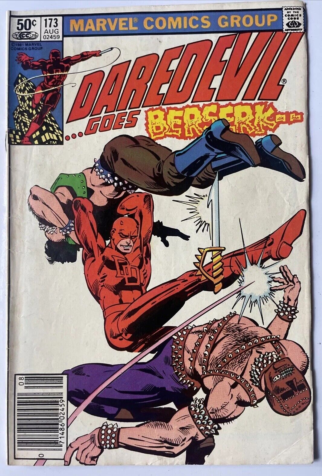 Daredevil #173 Newsstand Frank Miller Story + Art Vs Gladiator MidGrade 1981