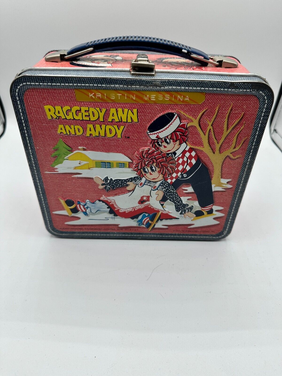 Vintage Aladdin Raggedy Ann & Andy Metal Lunch Box With Thermos  1973