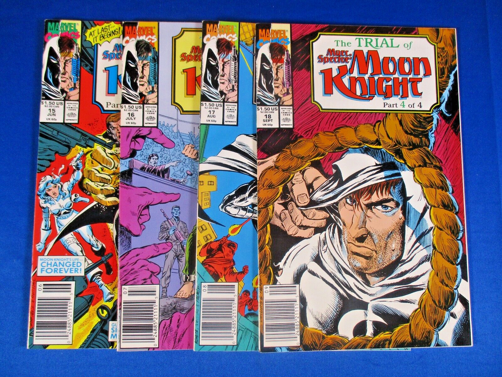 The Trial of Moon Knight Marvel Comics 1-4 Complete Series 15 16 17 18 NM
