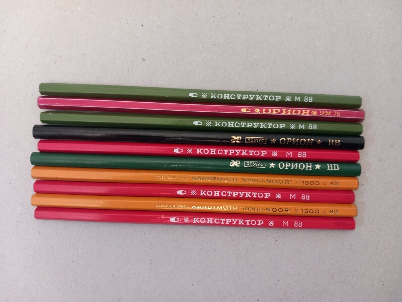 Lot of 10 Vintage 70s/80s Graphite Pencils Unused Bulgarian Russian Czechoslovak