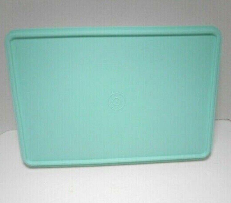 Vintage Tupperware Bacon Deli Meat Keeper 5348A-1 Turquoise Box & 5349A-1 Lid