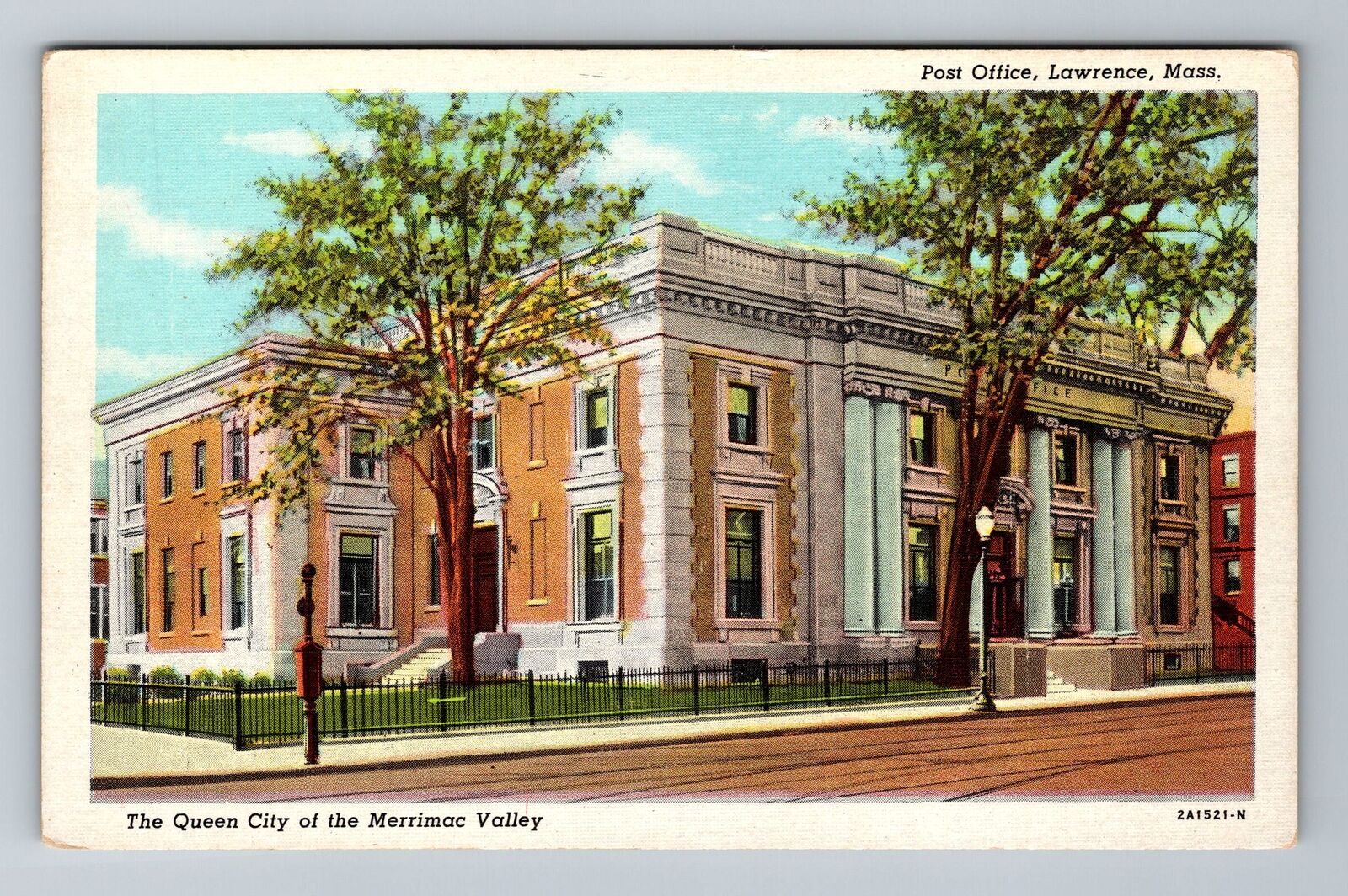 Lawrence MA-Massachusetts, Post Office Vintage Souvenir Postcard