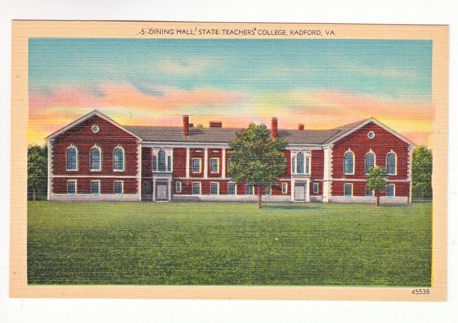 Postcard: Dinning Hall, State Teachers College, Radford, VA