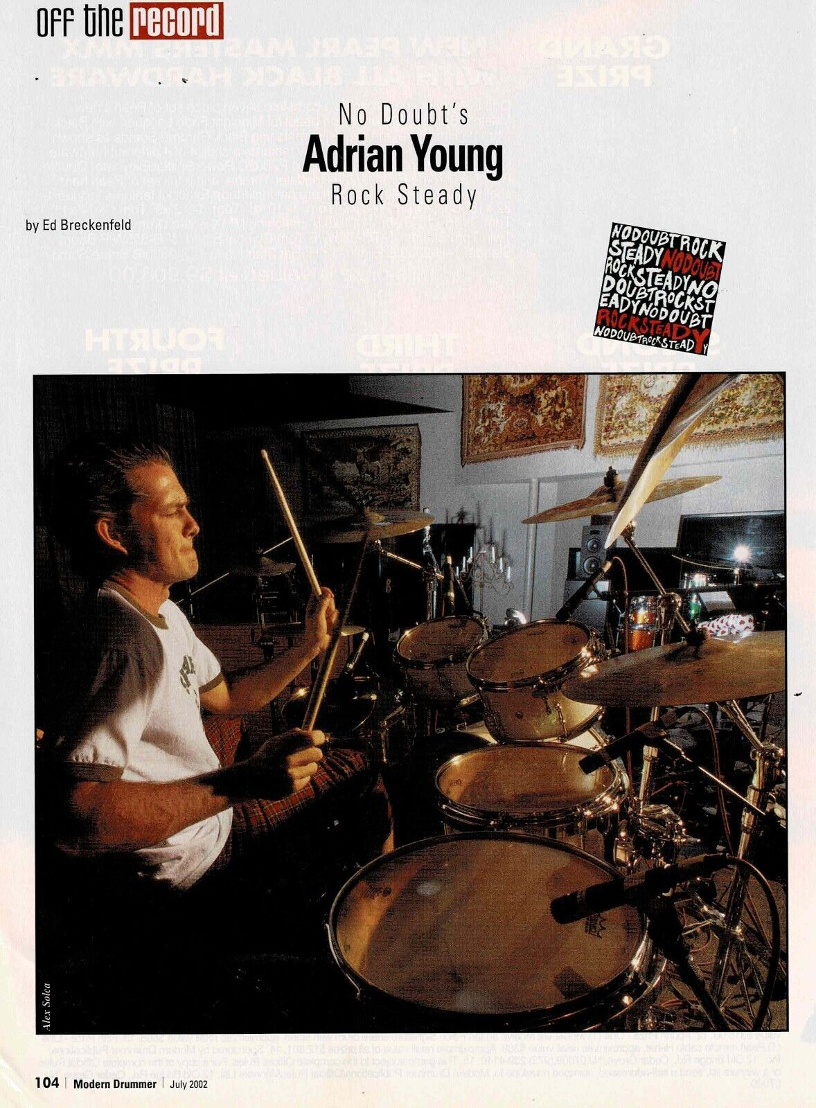 Adrian Young of No Doubt - Drummer - 2002 - Music Print Ad Photo