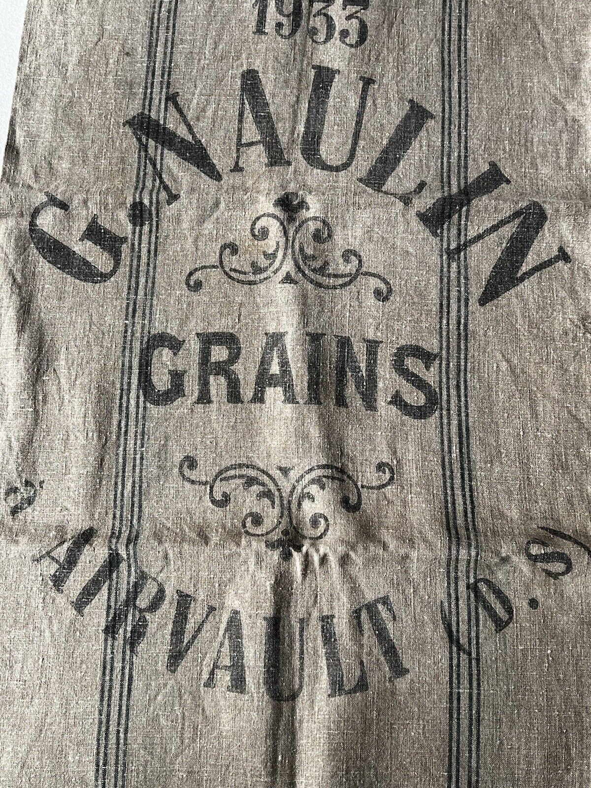 Genuine Vintage French LINEN Grain Sack 1933s Original
