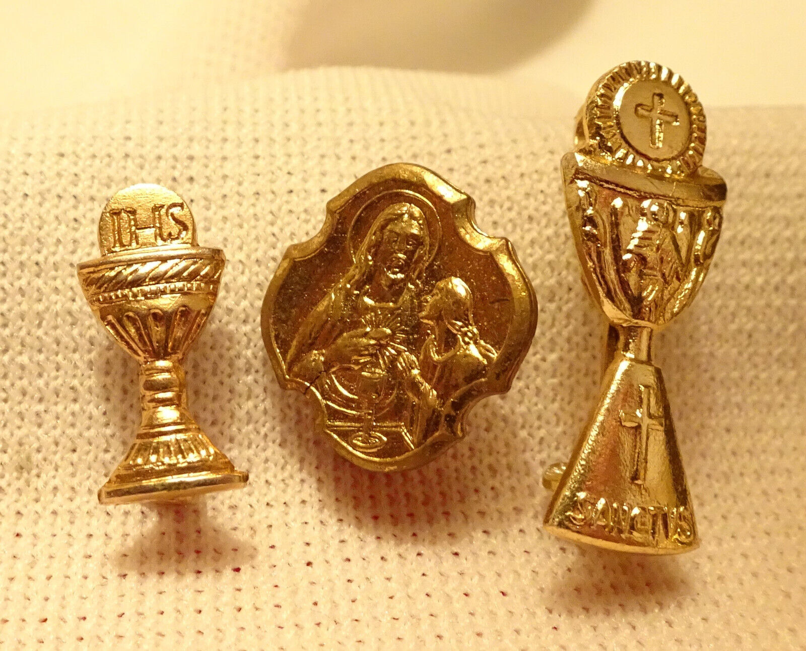 First Communion Pins Lot of 3 Vintage Catholic