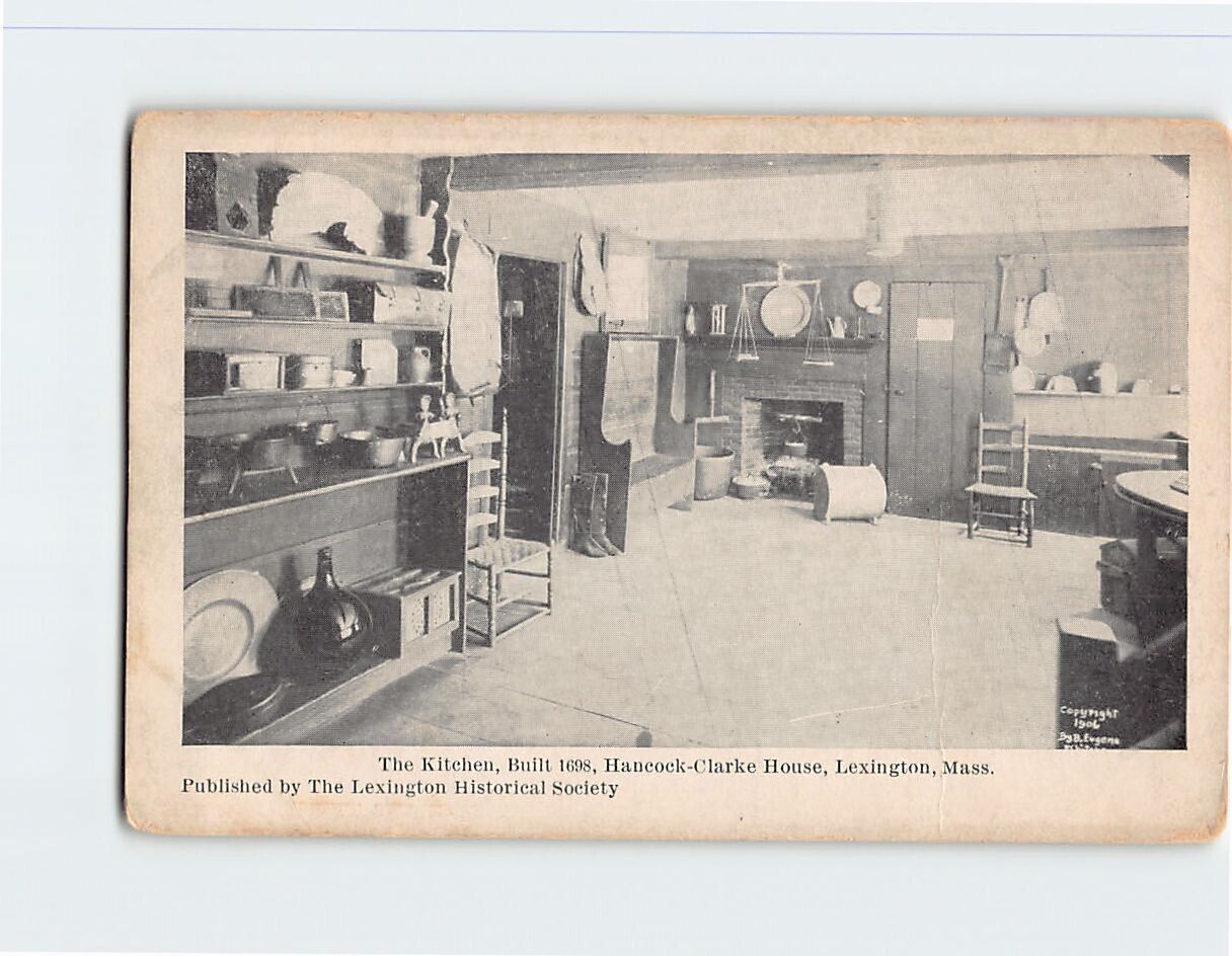 Postcard The Kitchen, Hancock Clarke House, Lexington, Massachusetts