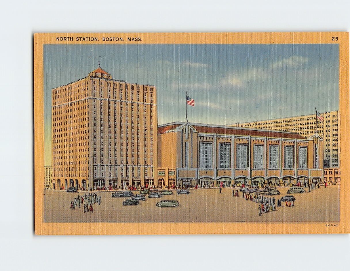 Postcard North Station, Boston, Massachusetts