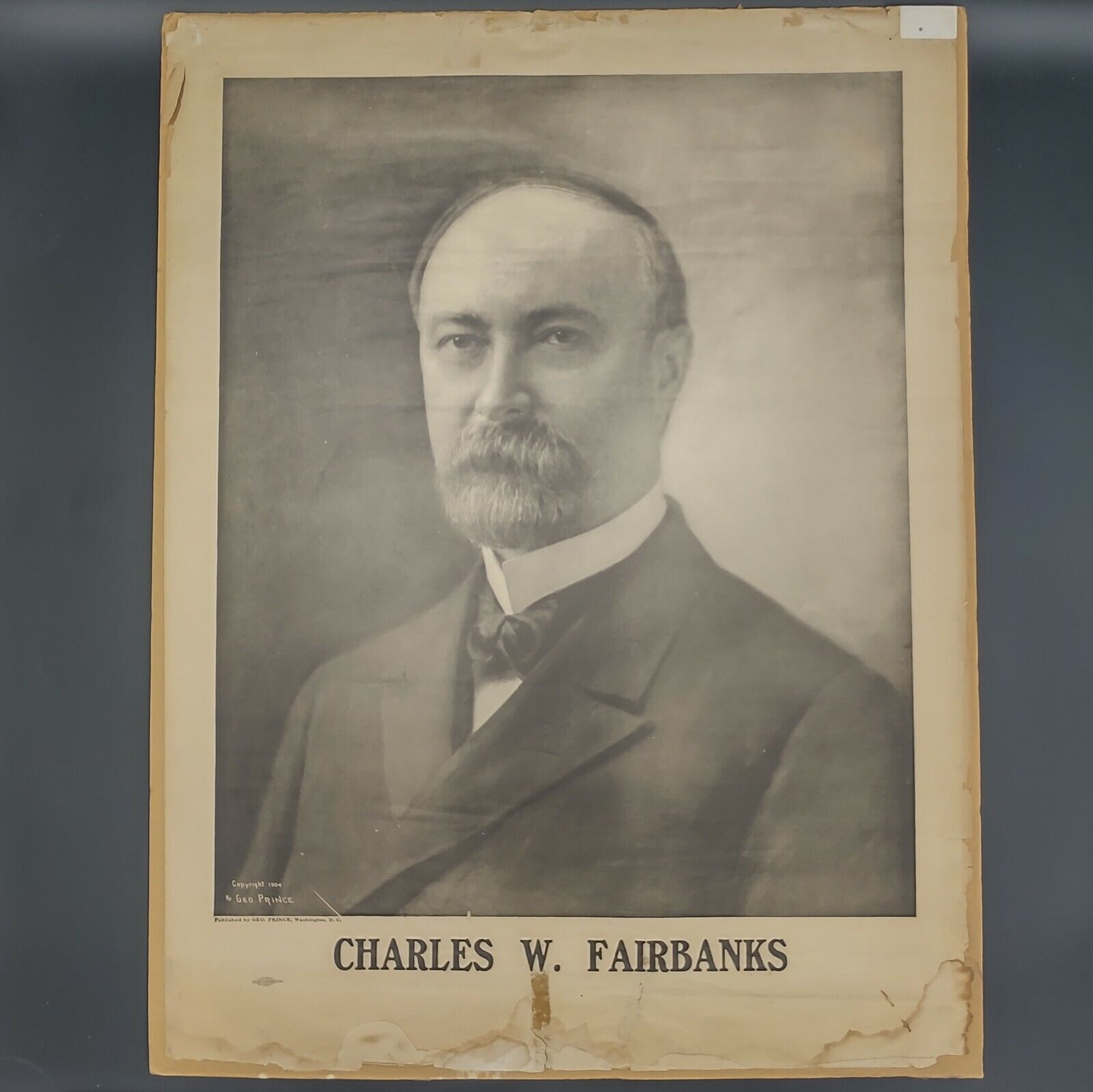 1904 Charles Fairbanks Vice Presidential Candidate Poster 22x27 Teddy Roosevelt