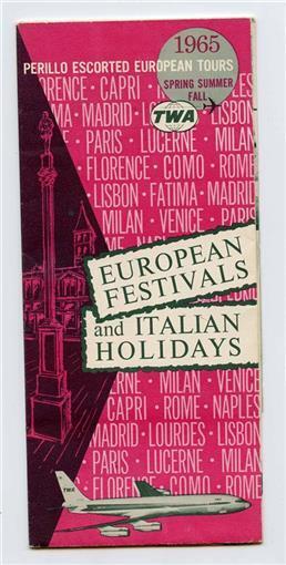 1965 TWA Europe Festivals and Italian Holidays Brochure
