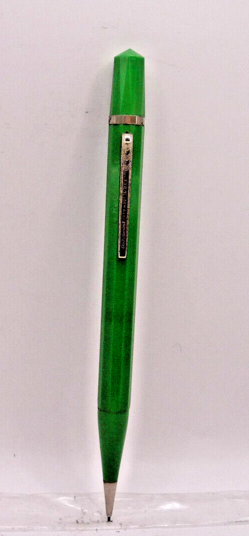 Autopoint Vintage Jumbo Bright Green 0.9 mm Pencil --working--chrome trim