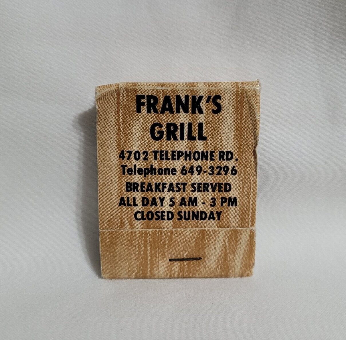 Vintage Frank\'s Grill Restaurant Matchbook Houston Texas Advertising Full