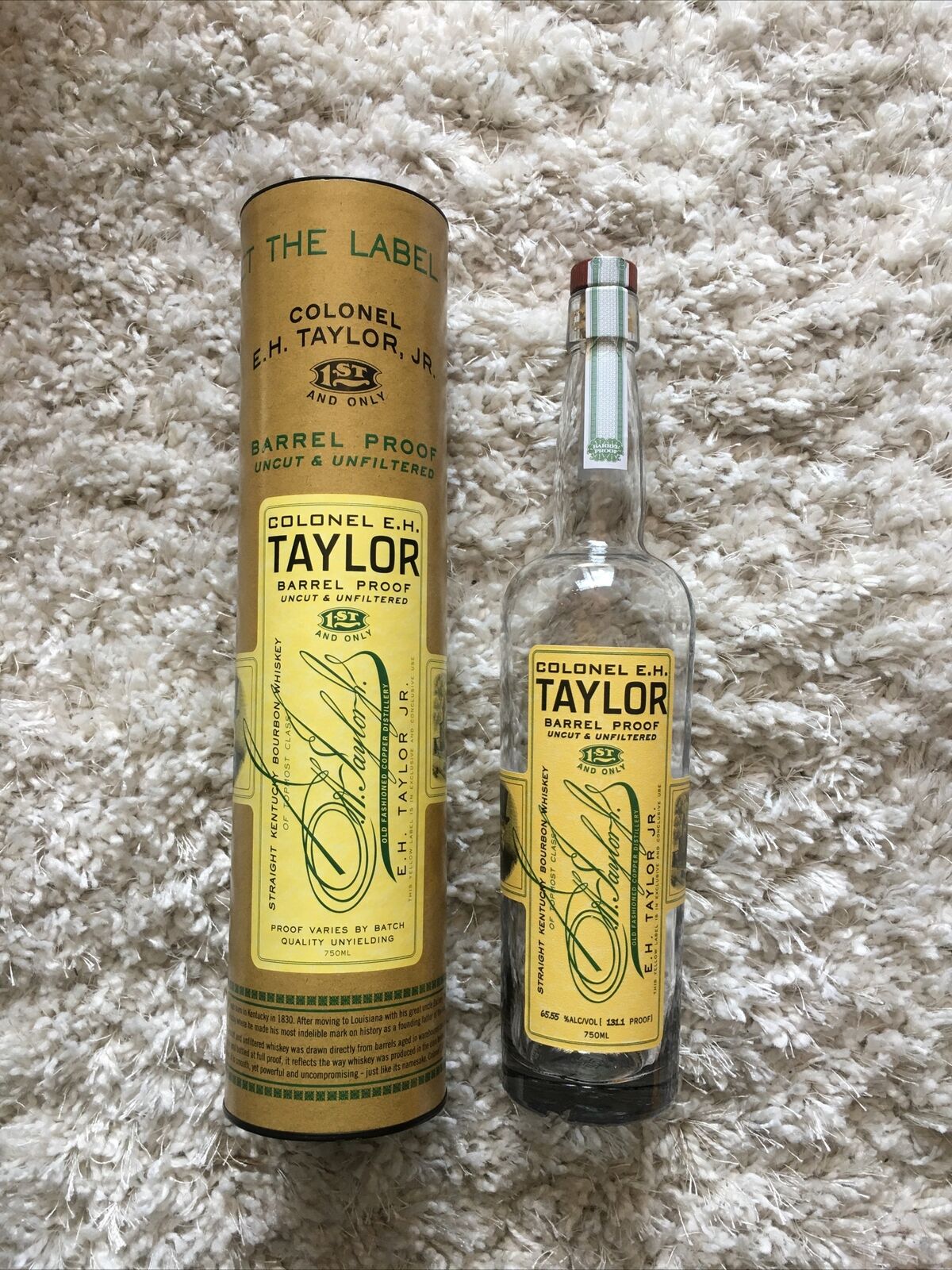 Colonel Eh Taylor Barrel Proof Bottle and Tube unrinsed🔥🔥🔥RARE
