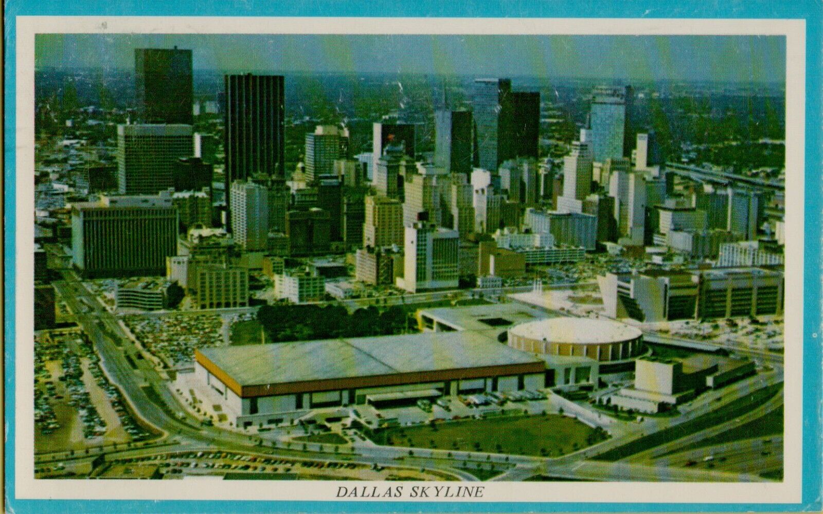 Dallas Skyline Chrome Postcard Aerial View Texas
