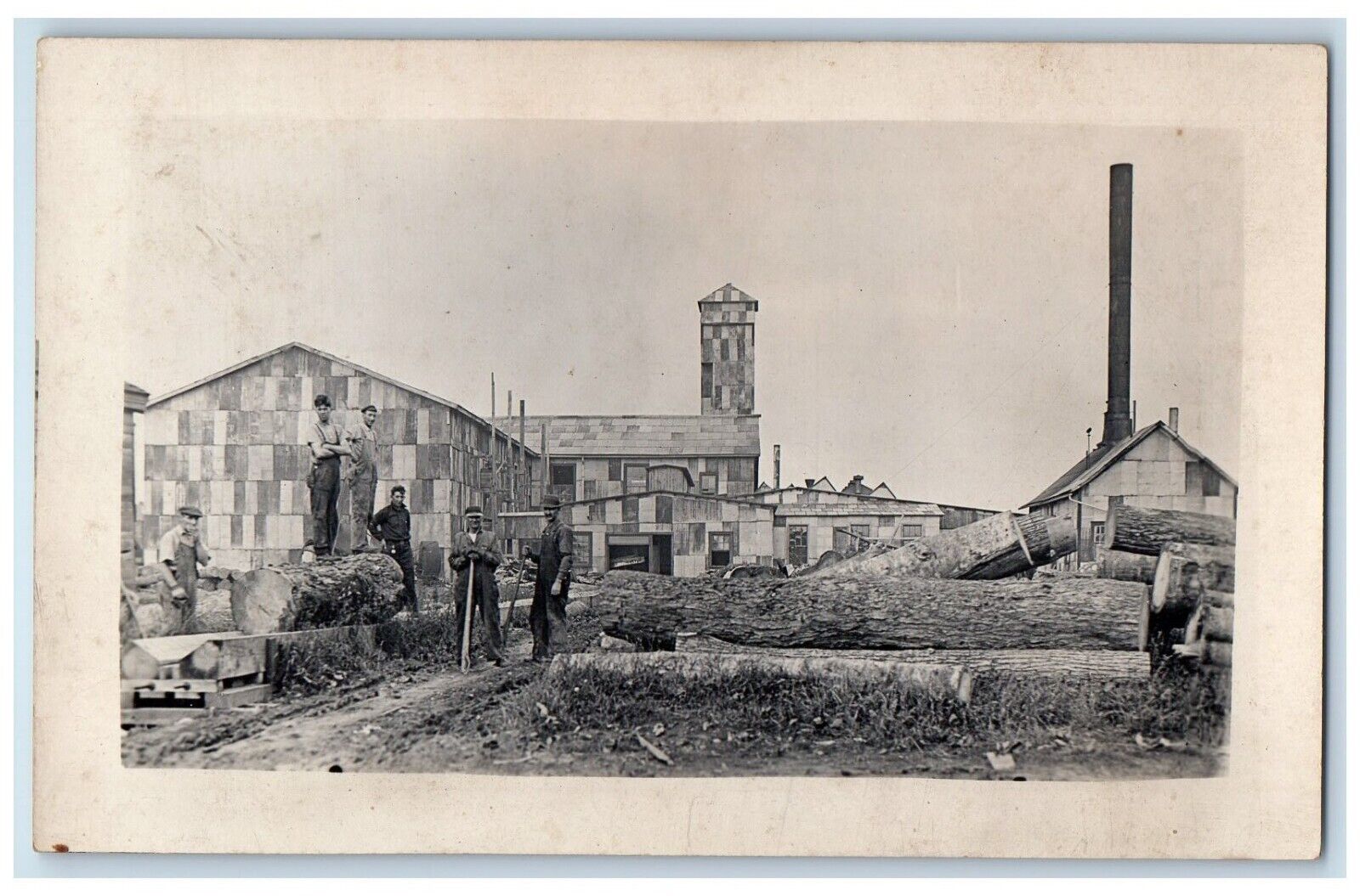 c1910\'s Lumber Yard Mill Occupational Logging New York NY RPPC Photo Postcard