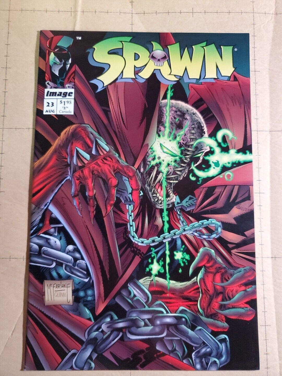 Image\'s SPAWN 23 [1994] Near Mint-; Todd McFarlane; Includes 2 Pin-Ups OVERTKILL