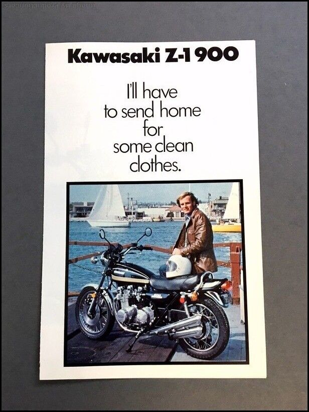 1975 Kawasaki Z-1 Z1 900 Motorcycle Bike Vintage Sales Brochure Folder