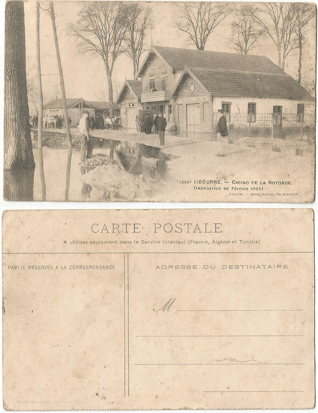 CPA Floodation February 1904 Casino de la Rotonde LIBOURNE Gironde Postcard (425)