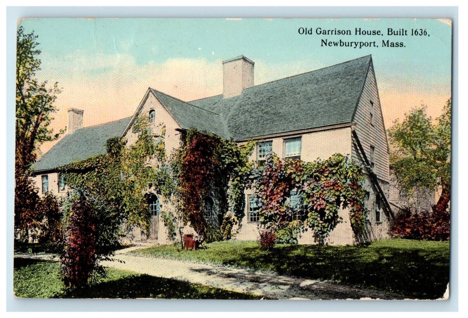 1915 Old Garrison House Built Newburyport Massachusetts MA Antique Postcard