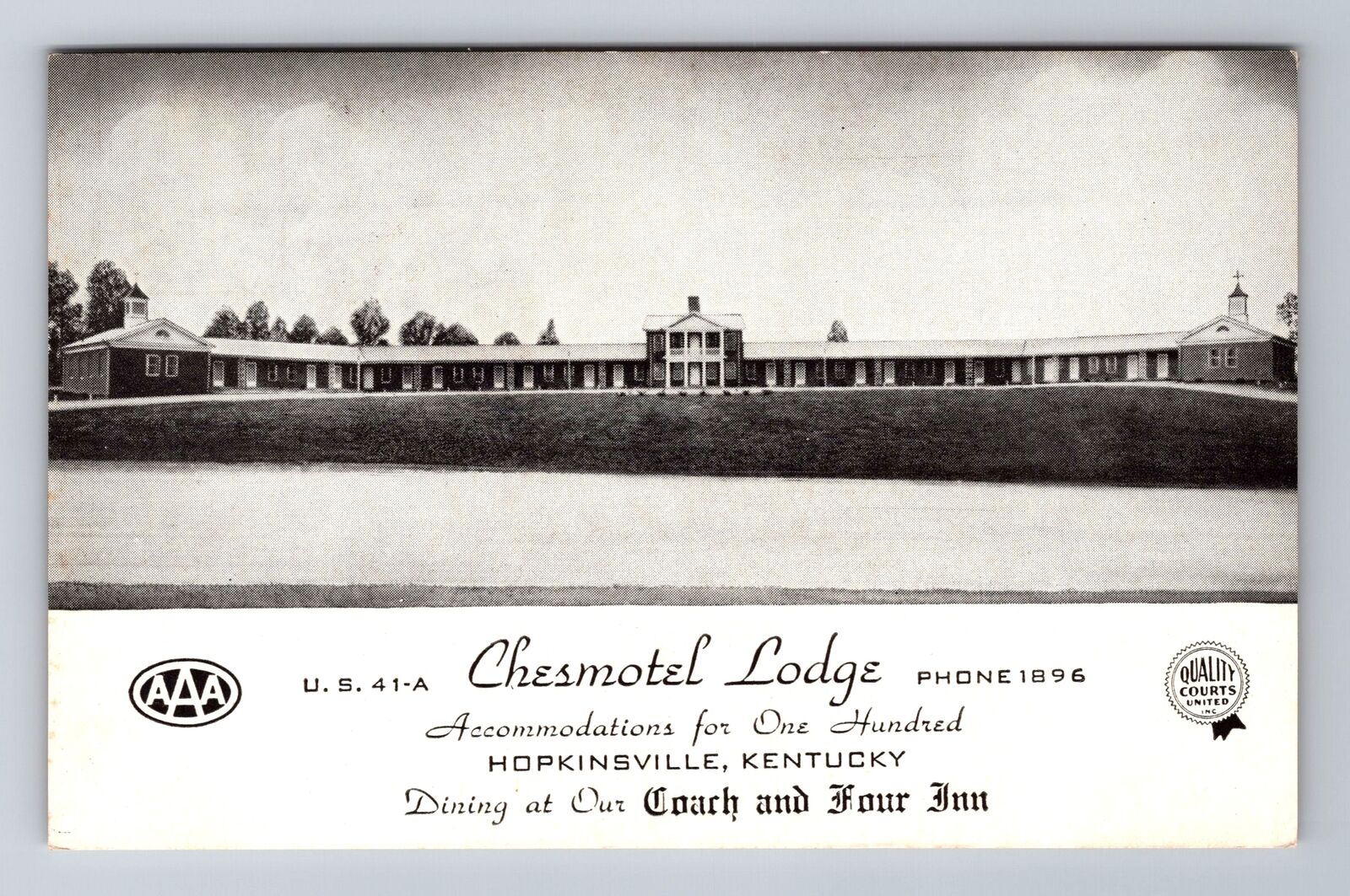 Hopkinsville KY-Kentucky, Chesmotel Lodge, Advertising Souvenir Vintage Postcard