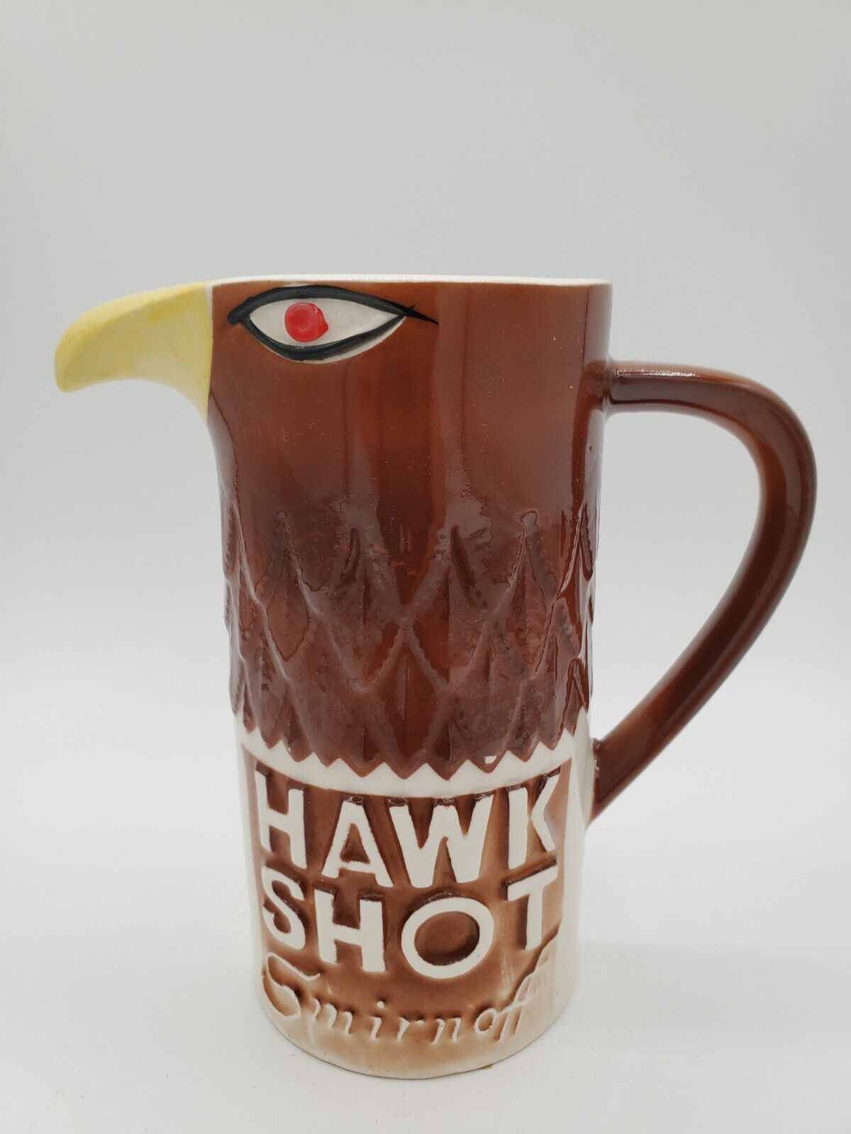 Vintage 1970 Smirnoff Vodka Hawk Shot Tiki style Mug With Recipe Made in Japan