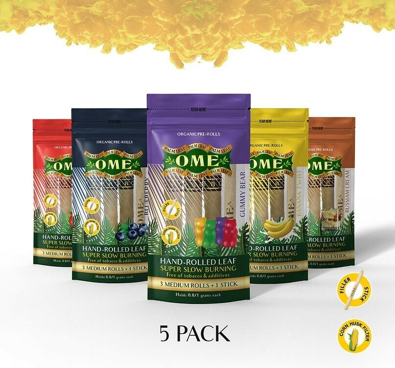 Leaf Palm Variety Pack Slim Wraps (One of Each Flavor) 5 Flavors - 15 Rolls