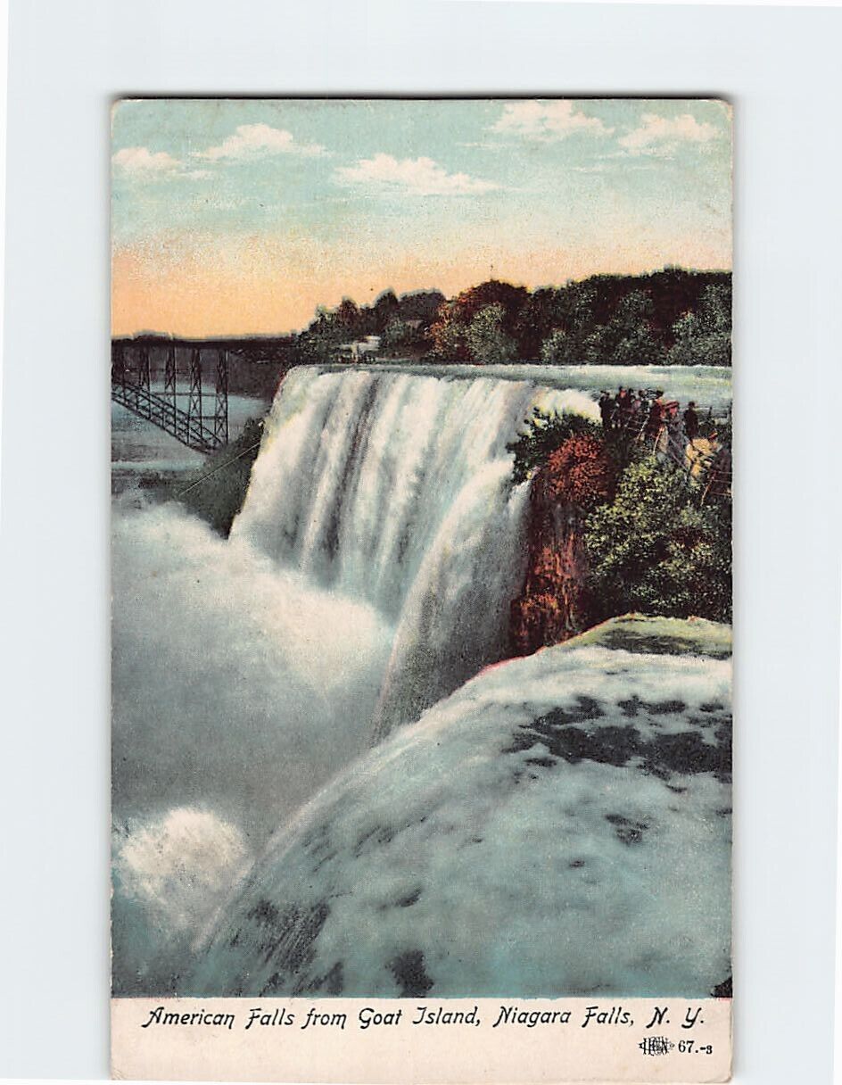 Postcard American Falls from Goat Island Niagara Falls New York USA