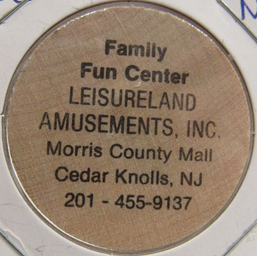 Vintage Leisureland Amusements Cedar Knolls, NJ Wooden Nickel - Token New Jersey
