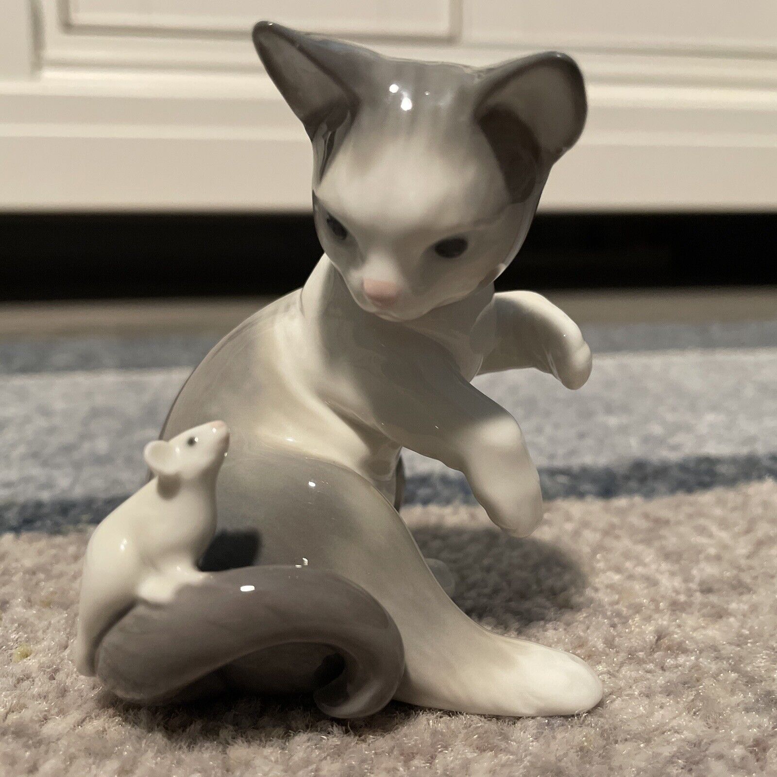 Lladro Vtg Cat And Mouse 3\