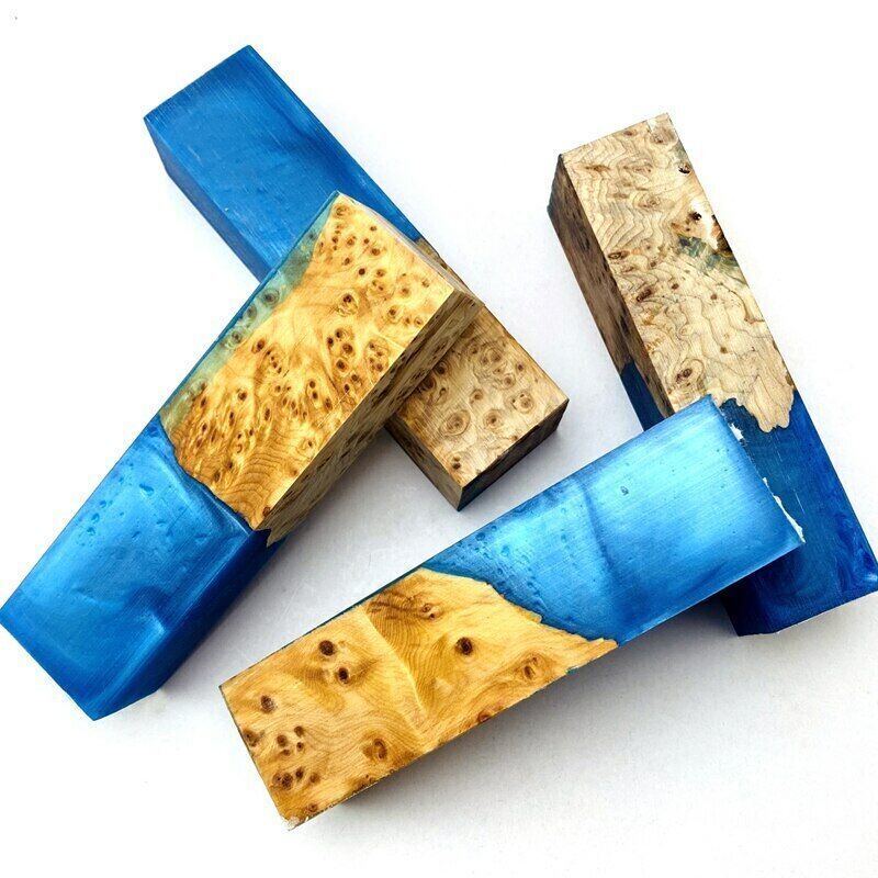 1Pc Knife Handle Material Resin Scales Blanks Woodcraft Burlap Wood 105x34x27mm