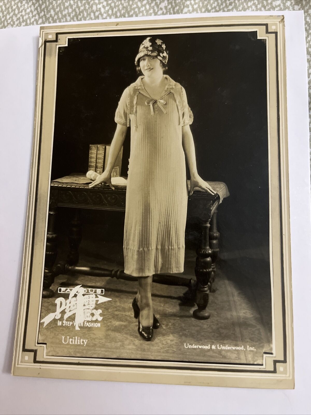 Vintage Deco Era Fashion Photo Advertisement Sample LH Pierce Textile Dress